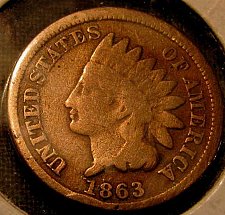 Buy 1863 Copper Nickel Indian hd. Cent  #20