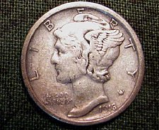 Buy 1918 D mercury Dime About uncirculated  #95  UNBELIEVABLE Sale!!