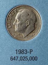 1983 P Roosevelt Dimes Clad Composition: Personal Collections