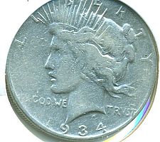 Buy 1934 PEACE SILVER DOLLAR