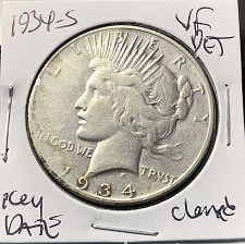 1934 S Peace Dollars Early Silver Dollars: Personal Collections