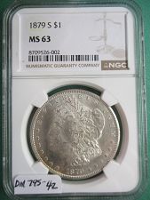 1879 S Morgan Silver Dollar Reverse of 1879 Coin Value Prices