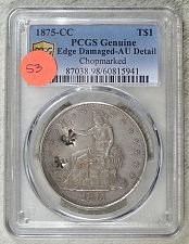 1875 CC Trade Silver Dollar Type 1 Reverse Coin Value Prices