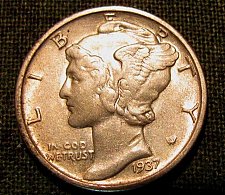 Buy 1937 S  GEM BU Mercury Silver Dime  #12-B     FINAL LISTING///