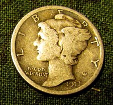 Buy 1917 P mercury Dime good strike hard find-- +  2 FREE 1930's Dimes**A-60