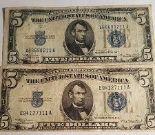 Buy Lot of 2 $5 Silver Certificates 1934 and 1934A