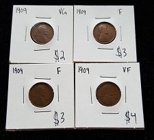 Buy Lot of 4 1909 Wheat Cents