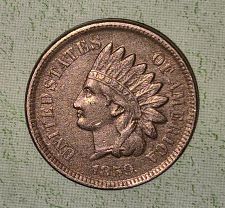 1859 Indian Head Penny Laurel Wreath Reverse Without Shield Coin