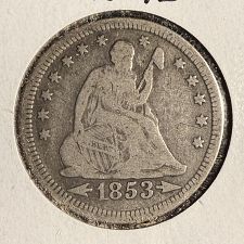 1853 シーテッド リバティ クォーター Silver 1853 Year Seated Liberty US Quarters (1838-1891) for sale