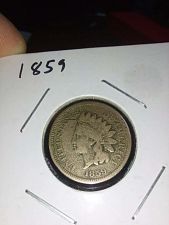 1859 Indian Head Penny Laurel Wreath Reverse Without Shield Coin