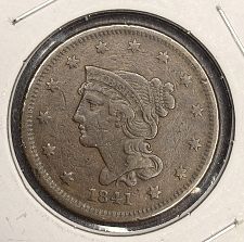 1841 Braided Hair Liberty Head Large Cent Small Date Early Copper