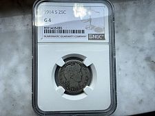 1914 S Barber Quarter Coin Value Prices, Photos & Info