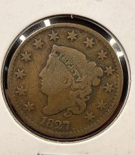 1827 Coronet Liberty Head Large Cent Matron Early Copper Penny