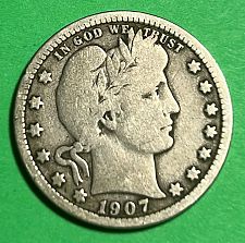 1907 Barber Quarter Coin Value Prices, Photos & Info