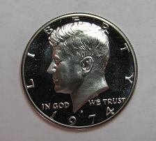 NOT ROLL I-11-18 1974-S KENNEDY HALF DOLLAR FROM CAMEO PROOF SET