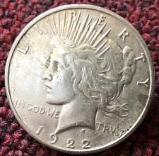 90/% Silver US Coin BU UNCIRCULATED 1922 Peace Silver Dollar