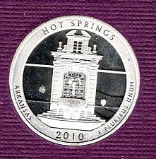 2010 S Silver Proof Hot Springs Quarter America The Beautiful
