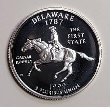 1999 S SILVER Delaware Quarter Deep Cameo Mirror Proof Upper Grading Range