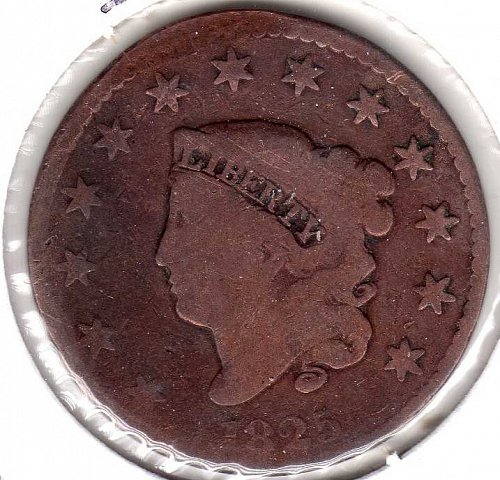 1825 P Coronet Liberty Head Large Cents 