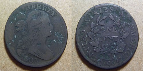 1807 Draped Bust Large Cent with Small Fraction (#01)