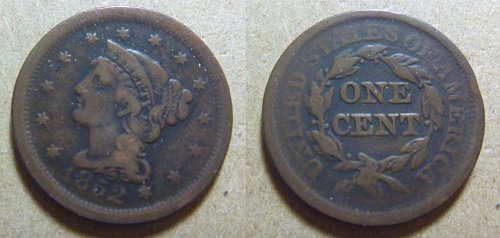 1852 Braided Hair Liberty Large Cent (#01)
