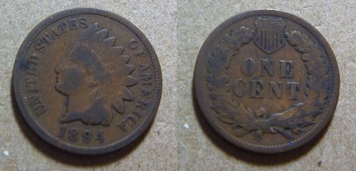 1894 Indian Head Cent Small Cent (#01)