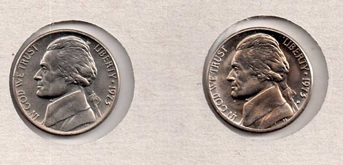 1973 p+d BU Jefferson Nickels 