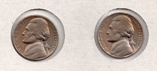 1957 p,d Circulated  Jefferson Nickels