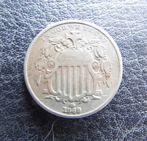 1869 5 cents/nickel