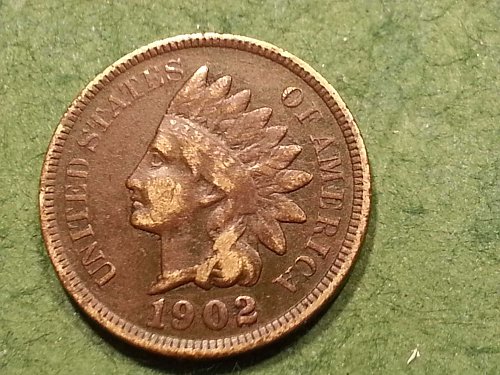 1902 P Indian Head Cent, Very Fine Condition.