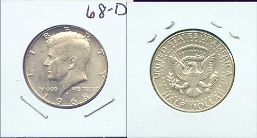 1968 D Kennedy Half Dollar