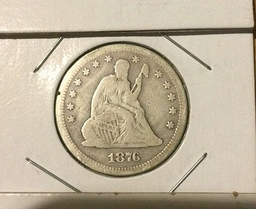 1876 S Seated Liberty Quarter