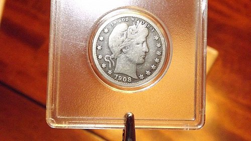 1908 O Barber Quarters