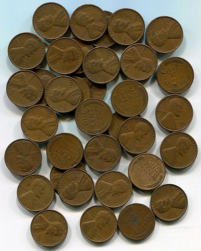 10 - 1939 - S  LINCOLN  CENTS    Average Circulated