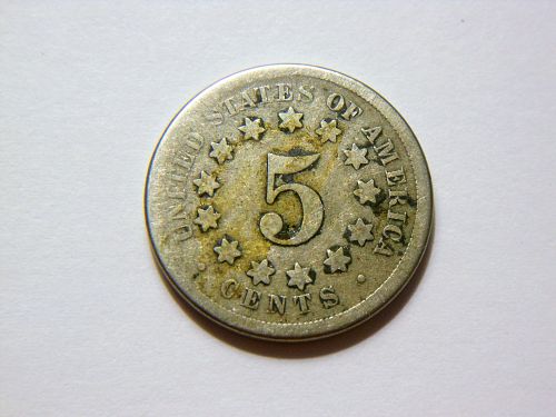 1867 *Without Rays* Shield Nickel