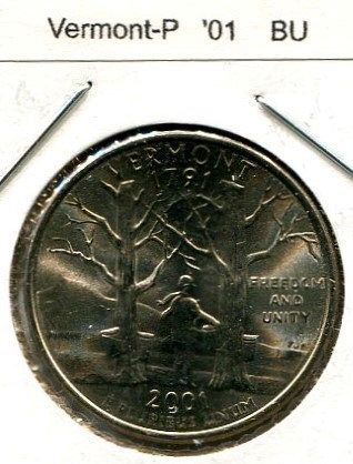 4 - 2001 - P  VERMONT State Quarter   BU