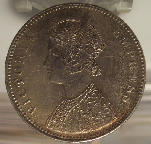 KM #492 1885 British India Silver Rupee UNC/MS Details #0710