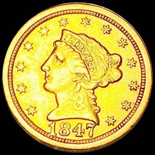 1847-O Gold Quarter Eagle CL UNC Rotated Die - these don't come by every day!