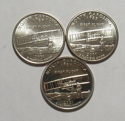 2001 P,D&S North Carolina 50 States Quarters BU and Proof
