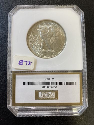 1945 WALKING LIBERTY HALF DOLLAR PCI MS-65 - UNCIRCULATED - CERTIFIED SLAB - 50C