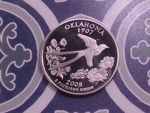 2008 S OKLAMHOMA STATE QUARTER CAMEO PROOF av34