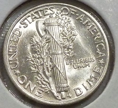 1940-P  Brilliant Uncirculated Mercury Dime  With Full Split Bands  BU ( 476)