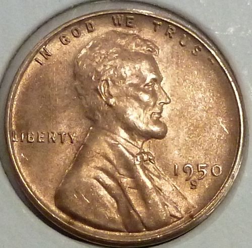 1950-S Gem BU RED Lincoln Wheat Cent (C-558 )