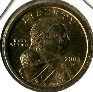 2003 - D  SACAGAWEA  "Golden Dollar"    A U