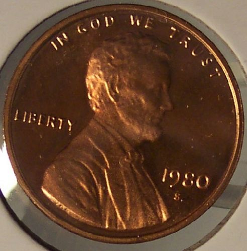 1980-S Deep Cameo Proof Lincoln Memorial Penny #0025