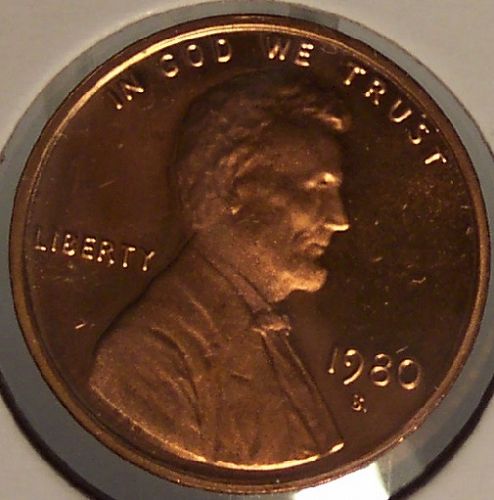 1980-S Deep Cameo Proof Lincoln Memorial Penny #0025