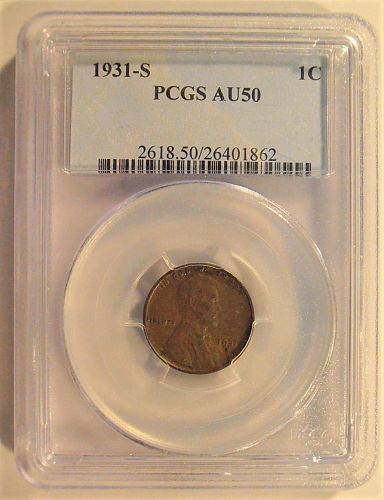 1931 S Key Date Lincoln Cent. PCGS AU50 (31S862)