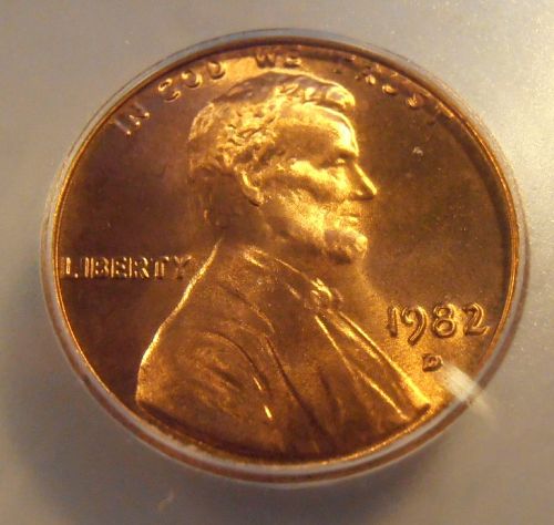 1982 D BU Bronze Lincoln Cent, HIGH GRADE MS66 RED (82D501)
