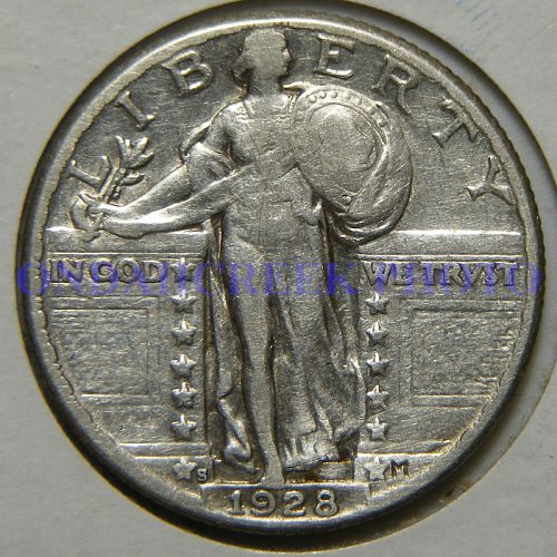 1928-S Standing Liberty Quarter Inverted Mint Mark FS-501