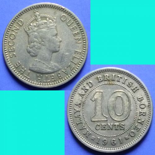 Malaya and British Borneo 10 Cents 1961 KM 2